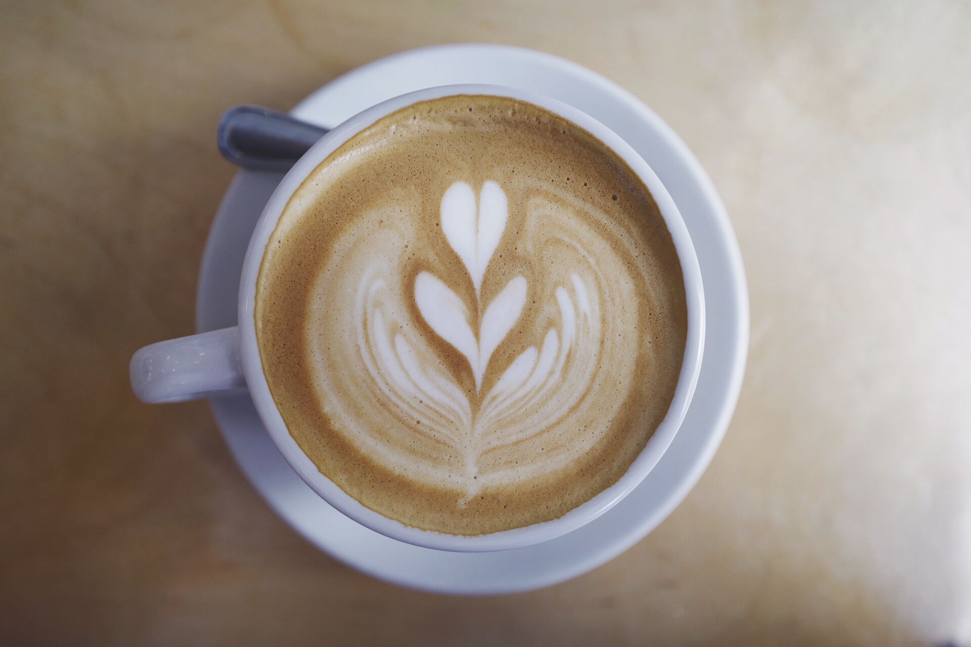 Cup of coffee with latte art